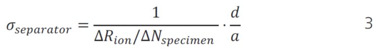 Equation for conductivity of seperator