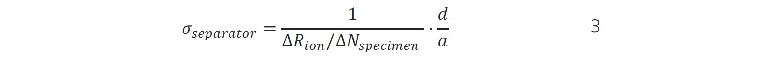 Equation for conductivity of seperator