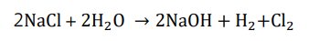 Overall reaction of the chlor-alkali process.