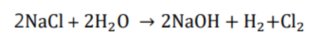 Overall reaction of the chlor-alkali process.