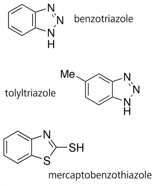 Corrosion inhibitors used in the cooling water at a power plant.