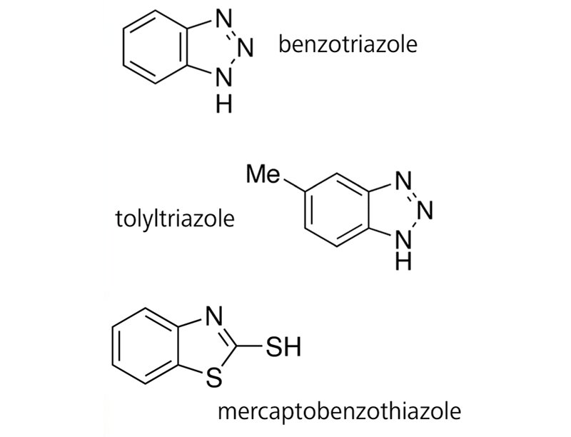 Corrosion inhibitors used in the cooling water at a power plant.