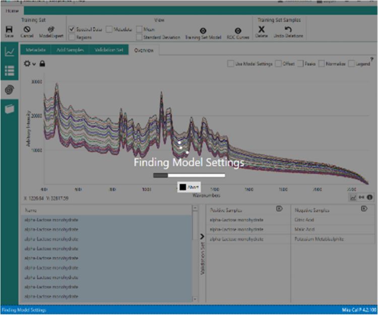 Mira Cal P screenshot during ModelExpert routine.