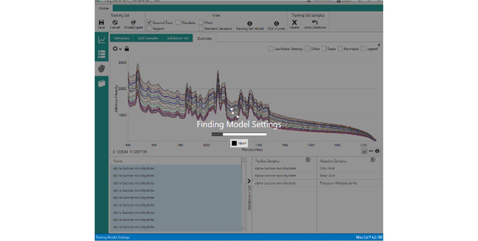 Mira Cal P screenshot during ModelExpert routine.