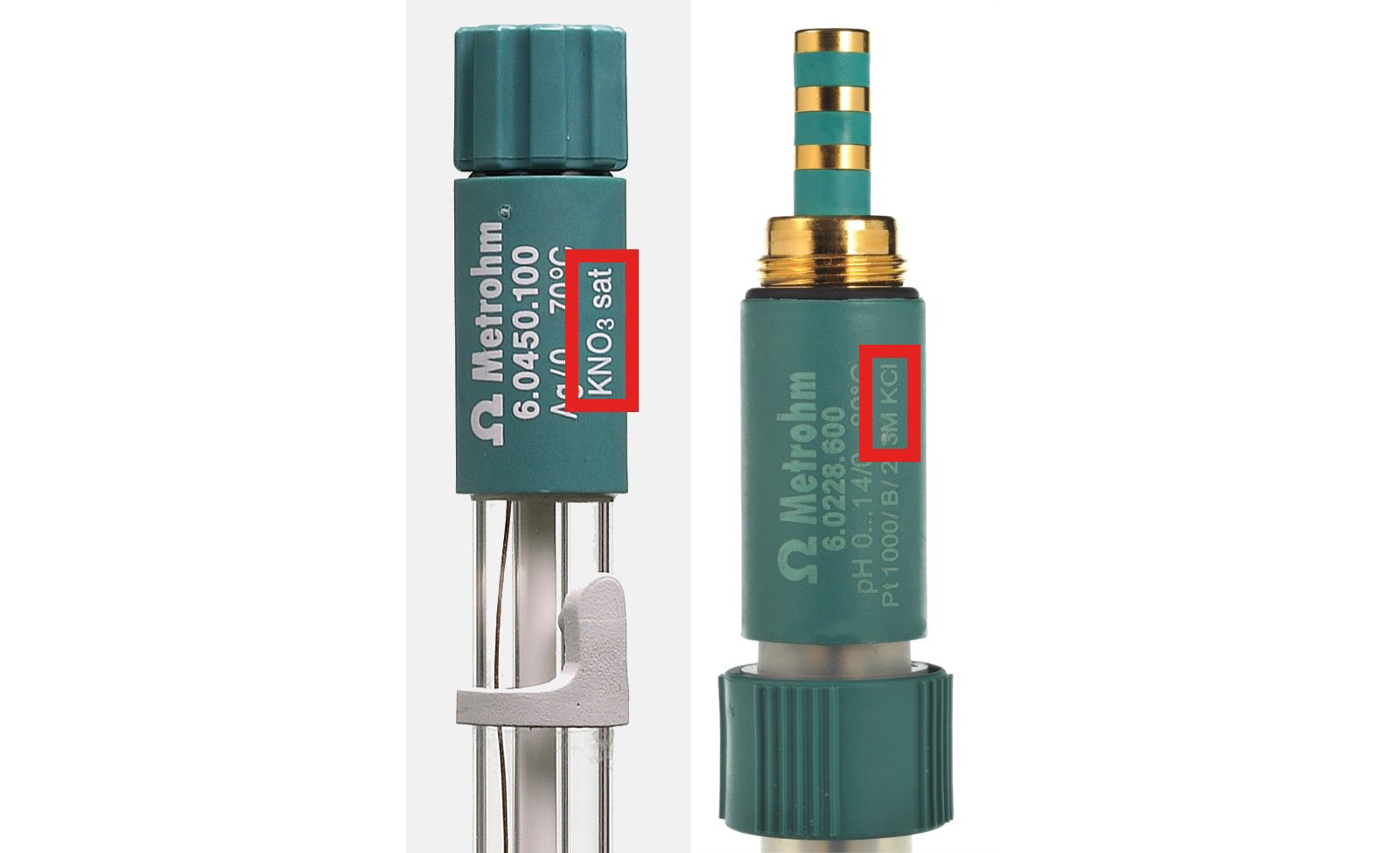 Different reference electrolytes for different electrode types.