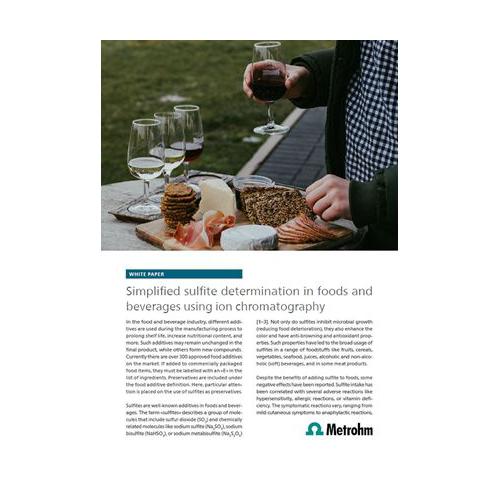 Simplified sulfite determination in foods and beverages using ion chromatography