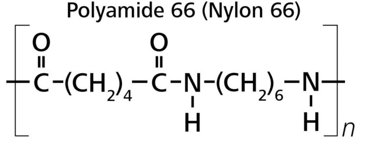 图3. 聚酰胺66的分子结构。