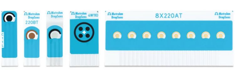 Seleção de eletrodos serigrafados fabricados pela Metrohm DropSens.
