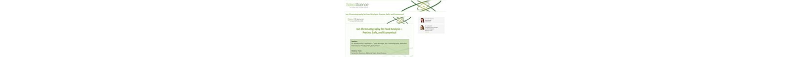 Screenshot webinar Ion chromatography for food analysis_precise, safe, and economical