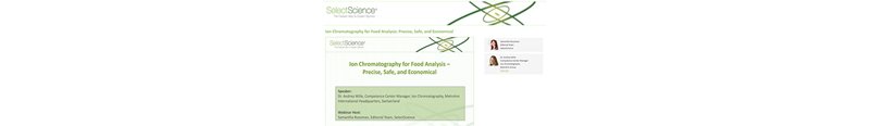 Screenshot webinar Ion chromatography for food analysis_precise, safe, and economical