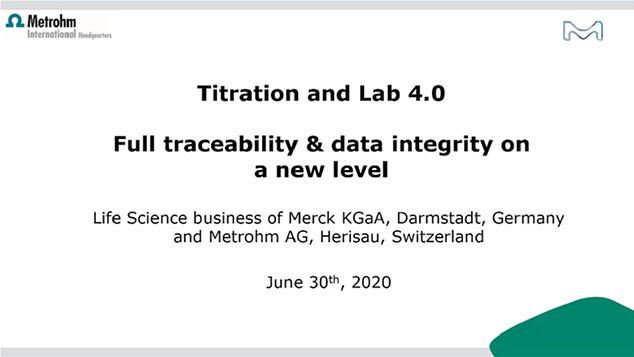 Free webinar on modern titration and lab 4.0