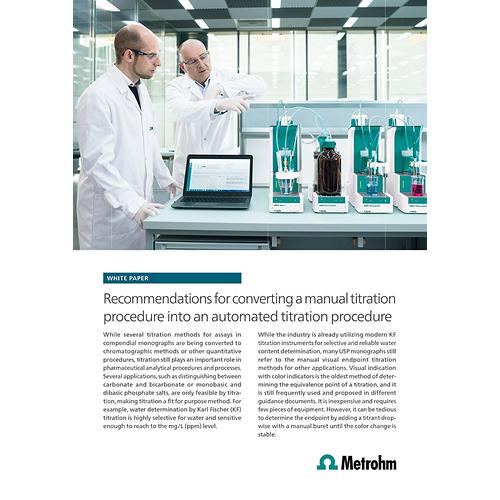 White paper cover: Recommendations for converting manual titration procedures into automated titration procedures