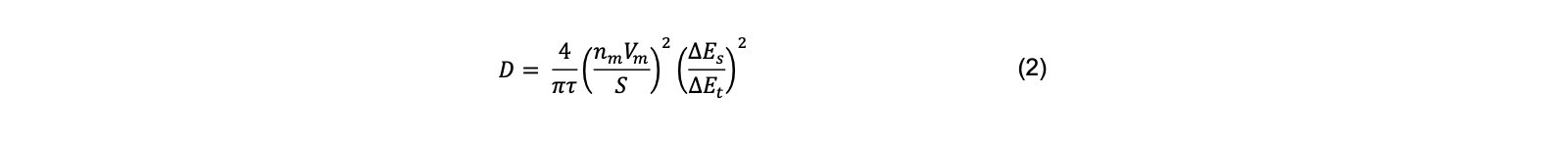 Chemical diffusion coefficient calcultation, dE/d√t considered linear