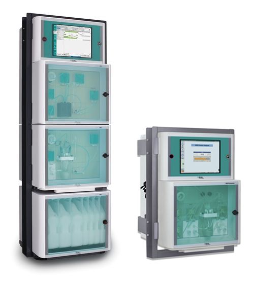 Metrohm Process Analytics offre l'analizzatore di processo 2060 (a sinistra) e l'analizzatore di processo 2035 (a destra) per il monitoraggio continuo della salamoia in linea negli impianti di cloro-alcali