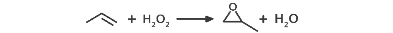  Overall reaction for the epoxidation of propylene with  hydrogen peroxide (HP-PO). 