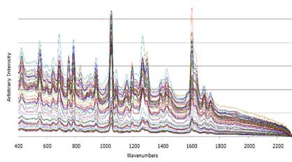 Superposición de 60 espectros ORS OFF