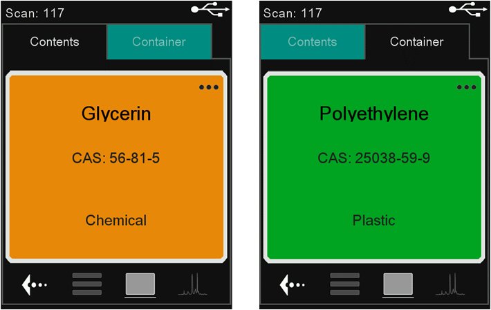 Captura de pantalla real de las pantallas de resultados de Mira DS para jarabe para la tos