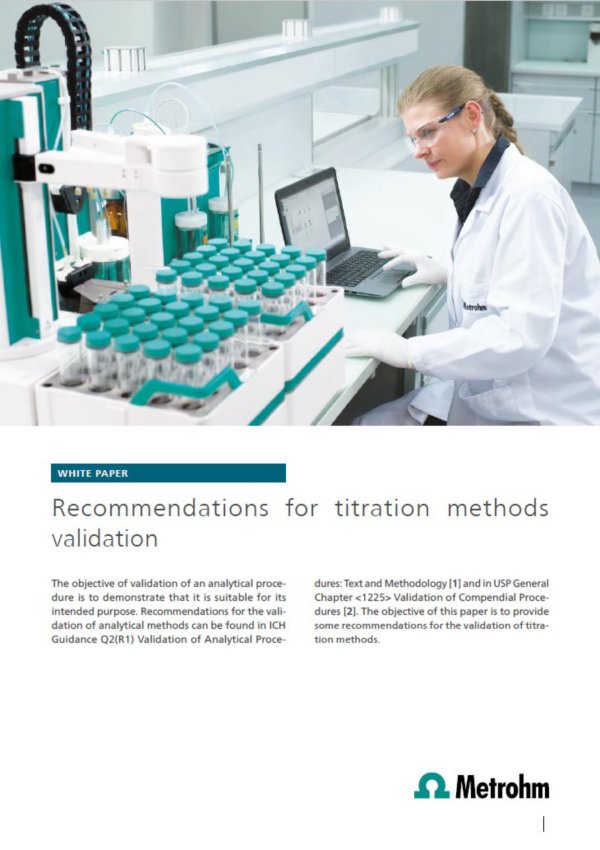 White paper cover: Recommendations for titration methods validation