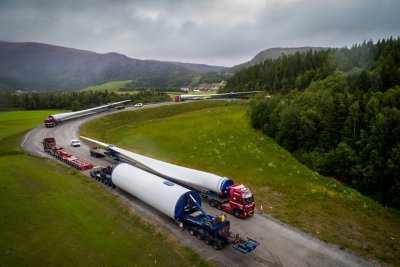 Fosen project Norway - blade and tower transportation