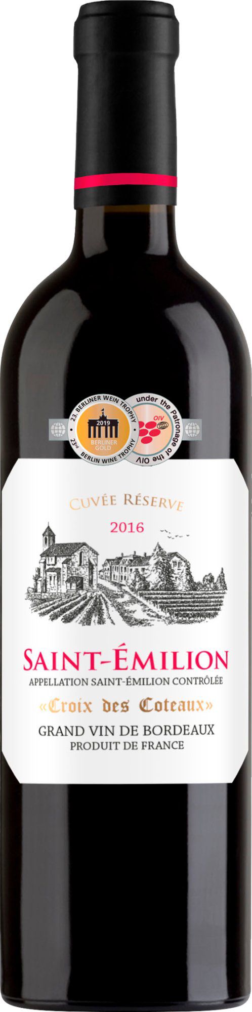 Croix des Coteaux Saint-Émilion AOC, Bordeaux, France. Alc vol: 13.5%