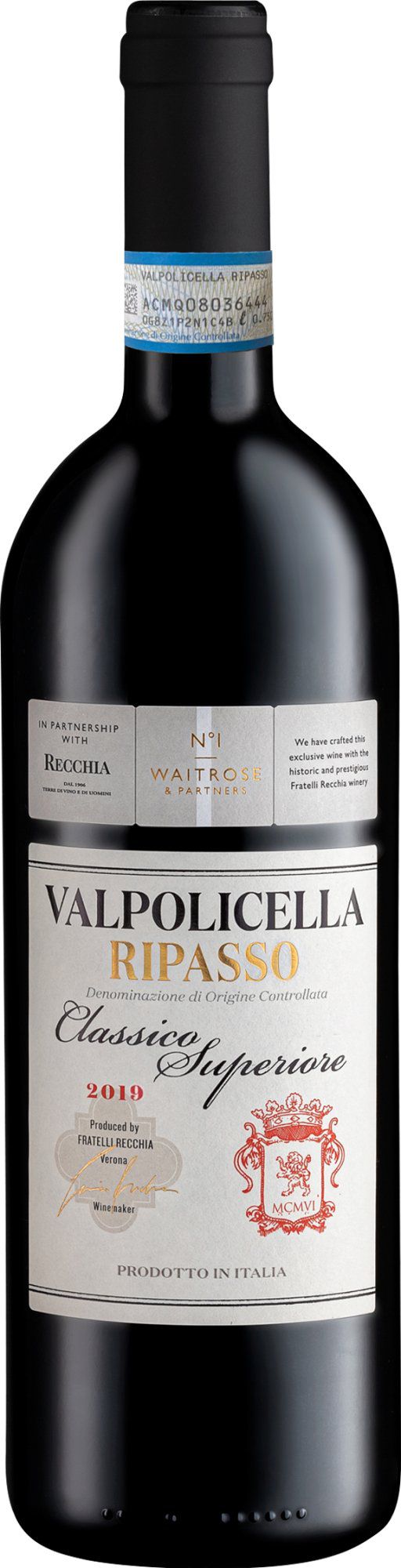 Waitrose Ripasso di Valpolicella Classico Superiore, Fratelli Recchia Veneto, Italy, Alc vol:14.50%