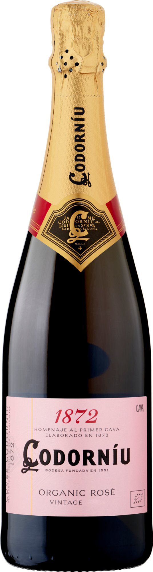 Codorníu Cava 1872 Rosé Brut NV, Spain. Alc vol: 11%