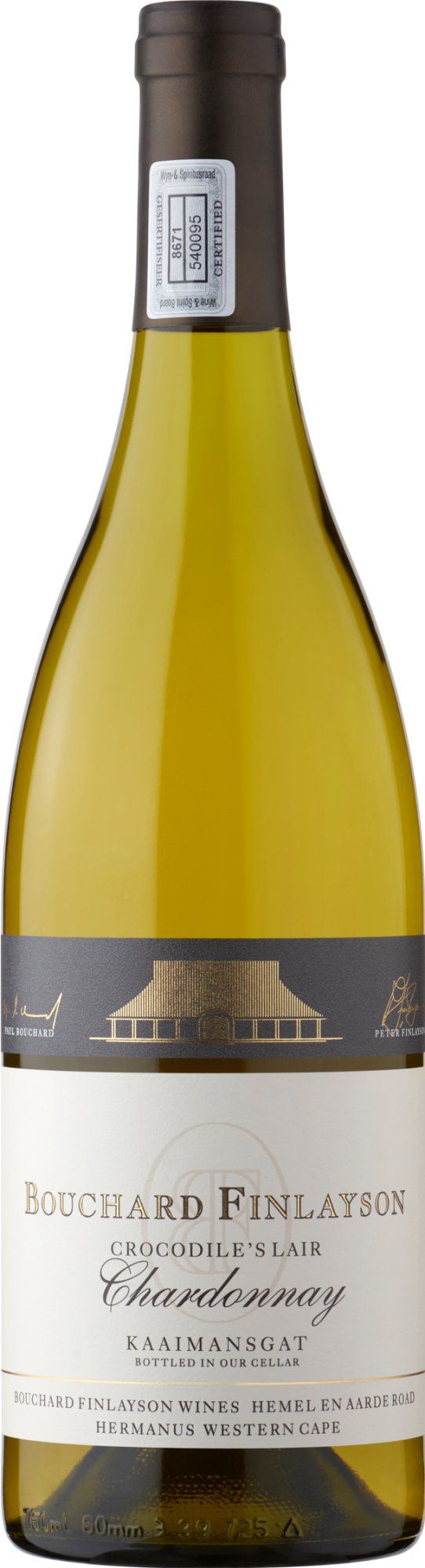 Bourchard Finlayson Crocodile's Lair Chardonnay, Western Cape, South Africa. Alc vol: 13.5% 