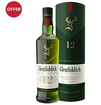 Glenfiddich 12-Year-Old Speyside Single Malt Whisky                                                                             