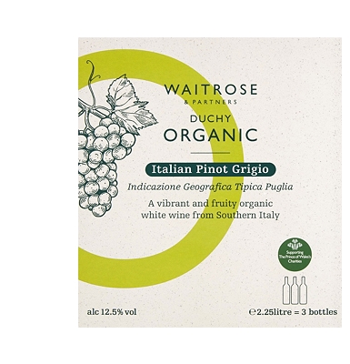 Waitrose Duchy Organic Pinot Grigio Bag in a Box 2.25L                                                                          