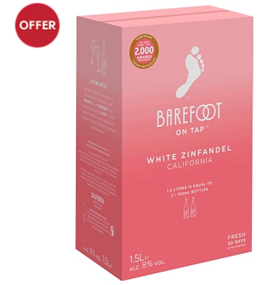 Barefoot White Zinfandel Bag in Box                                                                                             
