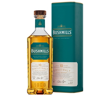 Bushmills 10-Year-Old Single Malt Irish Whiskey                                                                                 