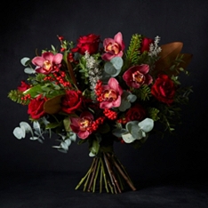 No.1 Luxury Red Rose & Cymbidium Christmas Bouquet                                                                              