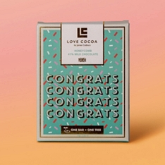 The Congrats Honeycomb Milk Chocolate Bar by Love Cocoa                                                                         