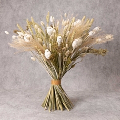 Natural & White Dried Flower Bouquet                                                                                            