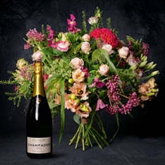 No.1 The Very Best Summer Bouquet with Waitrose Brut Champagne                                                                  