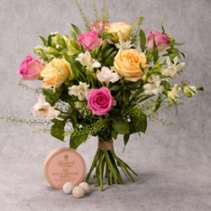 Scented Freesia & Rose Bouquet with Charbonnel et Walker truffles                                                               